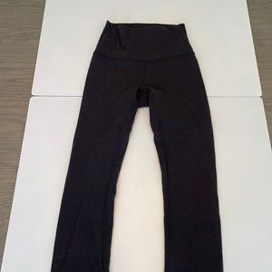 Lululemon black leggings, size 0, cropped and high waisted